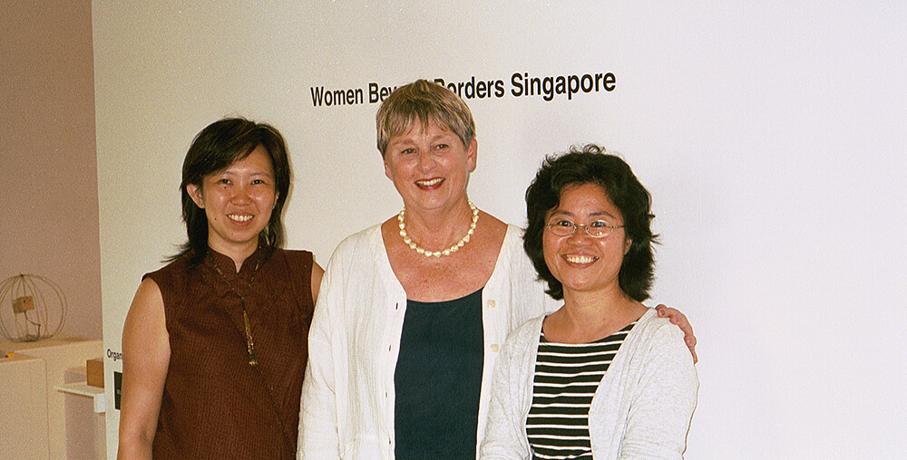 Curator Joyce Fan, Lorraine Serena, and Curator Suzi Wong