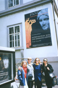 Ellen Wessinhage, Lorraine Serena, Sania Pappa, WBB Greece Curator, Vana Xenou (WBB Artist) at Opening of WBB Basel.