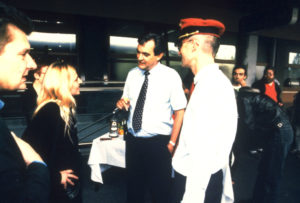 Eva Ursprung with Train Officials