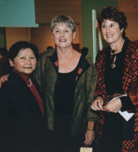 UCSB Chancellor’s Wife, WBB Founder Lorraine Serena, and WBB Retrospective, and Bonnie Kelm, Executive Director, University Art Museum