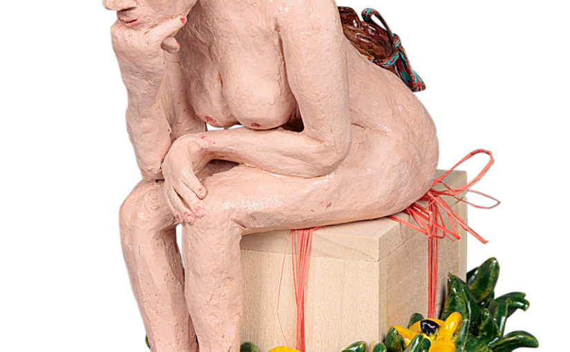 Woman Thinking Outside the Box